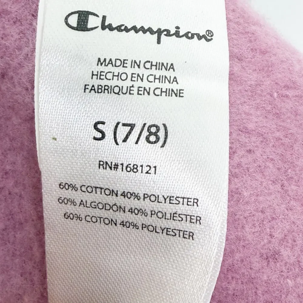 CHAMPION Youth Jogger Pants Elastic Waist Relaxed Fit Fleece Purple Size S 7/8